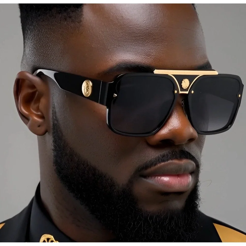 Dark Black Lens Sunglasses‎ Men Hip Hop Cholo Outdoor Gangs Style Large Lentes